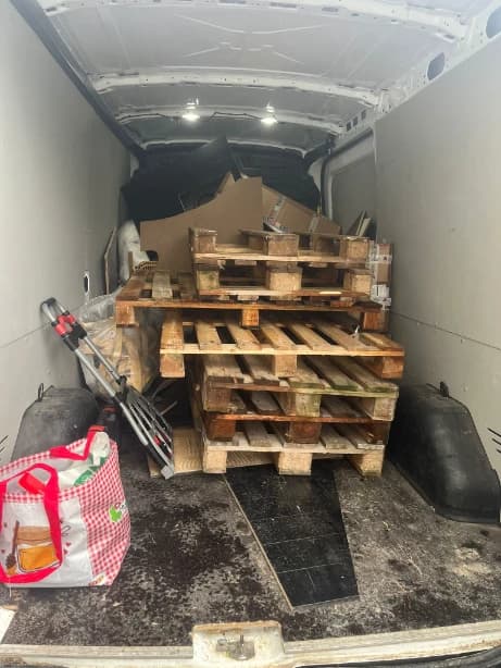 Wood disposal service collecting timber and wooden materials