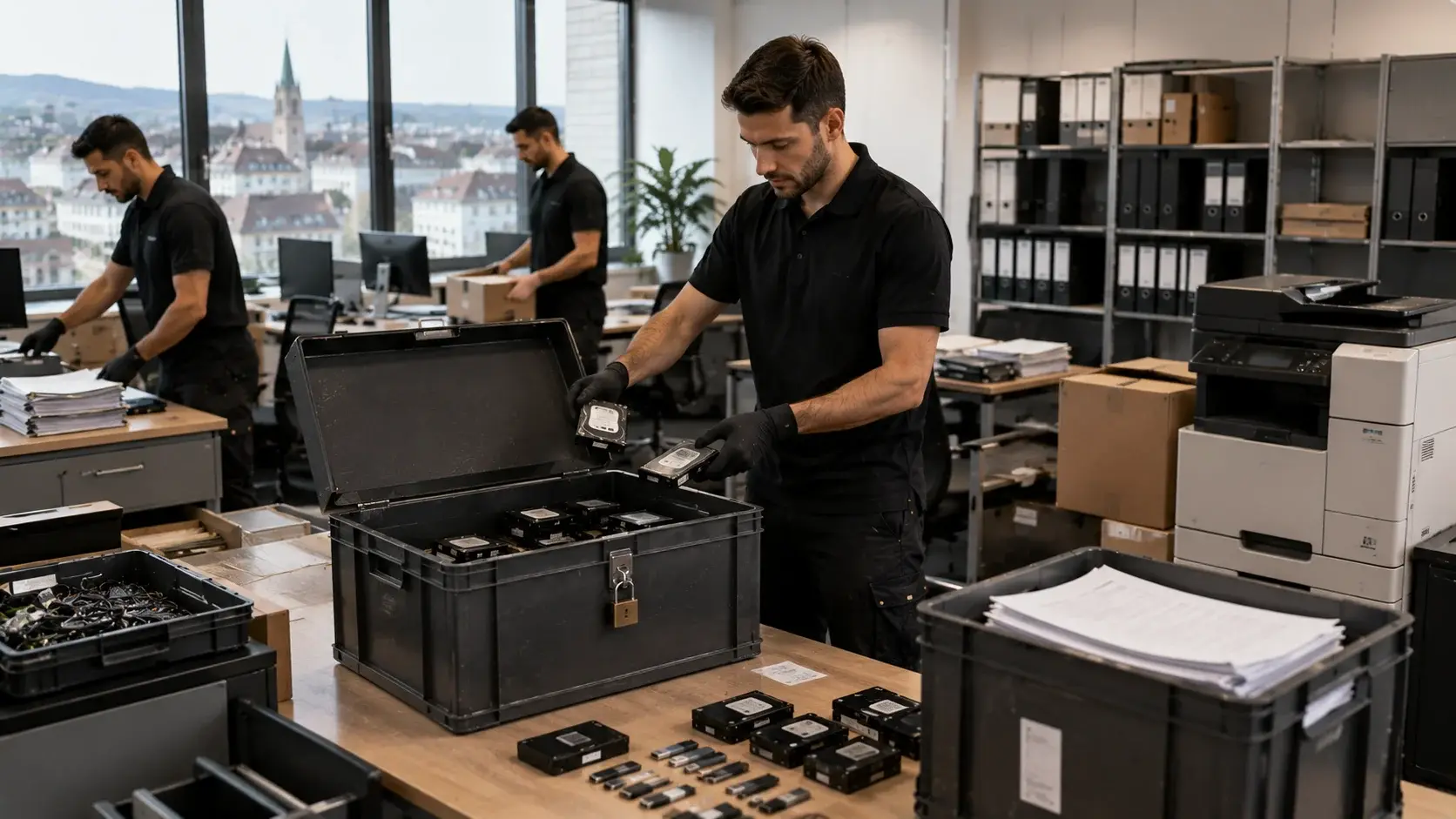 DSG-konforme Datenvernichtung bei einer Büroräumung in Zürich